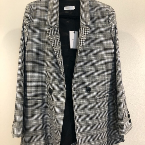 ANINE BING MADELEINE BLAZER - BLUE CHECK - Picture 2 of 7